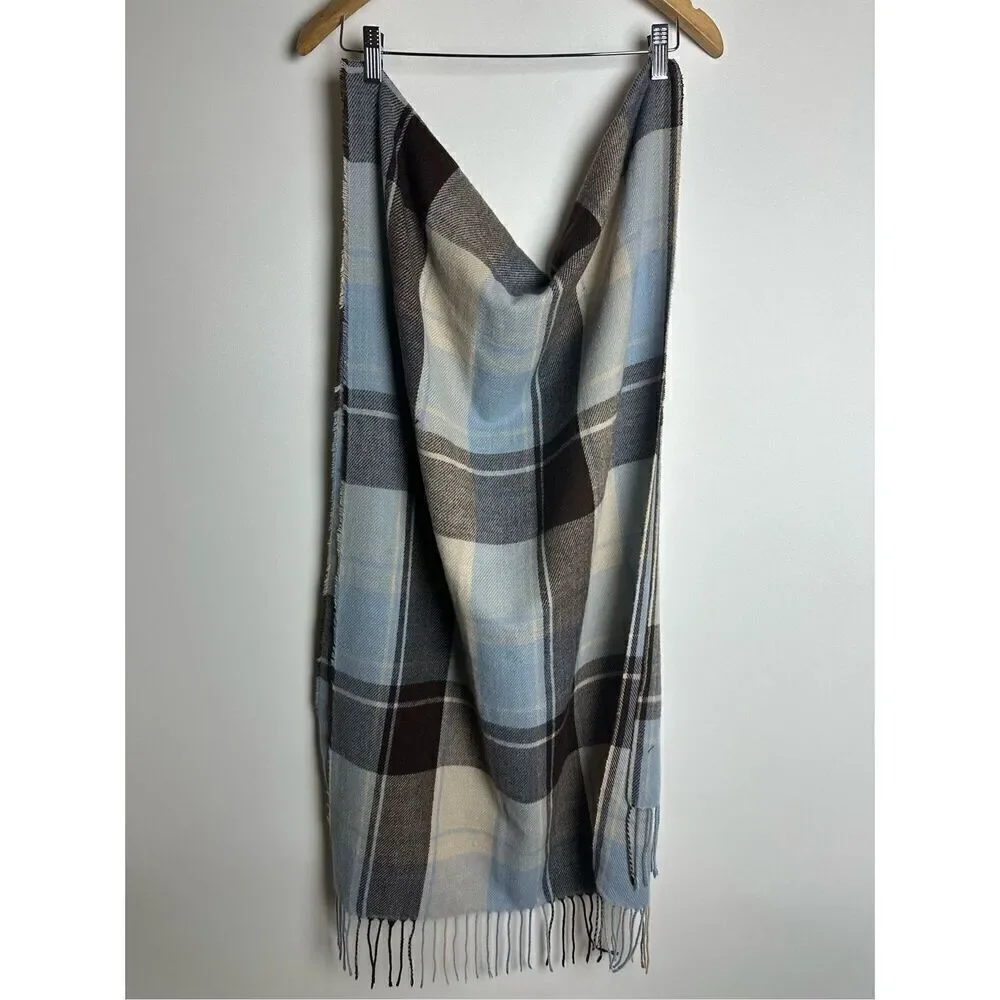 Blue plaid scarf
